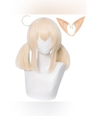 Genshin Impact Klee Cosplay Wig Short party hair Synthetic & Ears